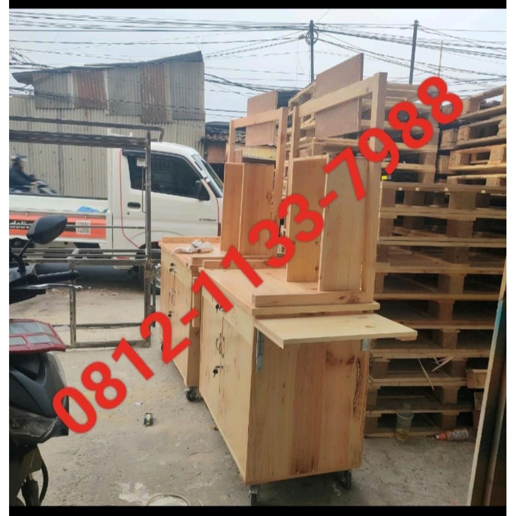 booth gerobak makanan dan minuman serbaguna