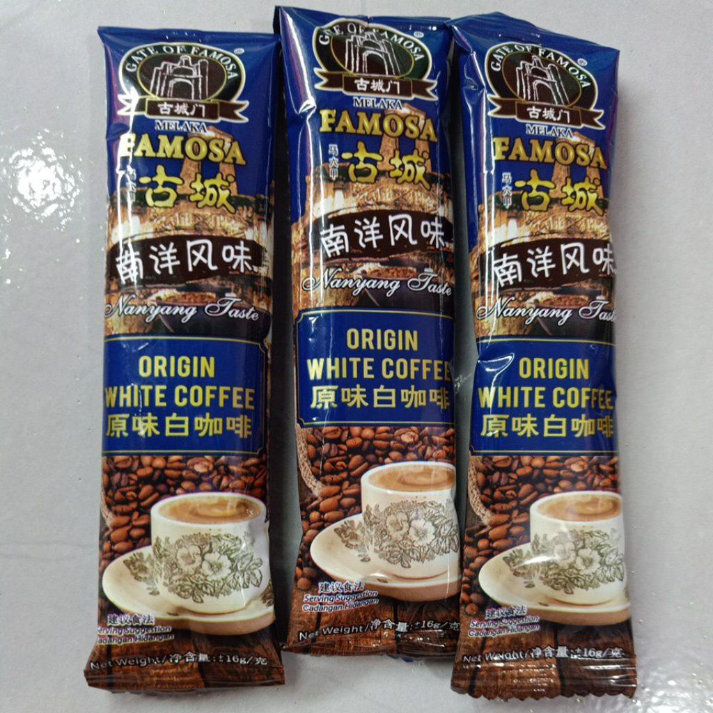 

ECER MINUMAN SACHET FAMOSA ORIGINAL WHITE COFFEE MALAYSIA