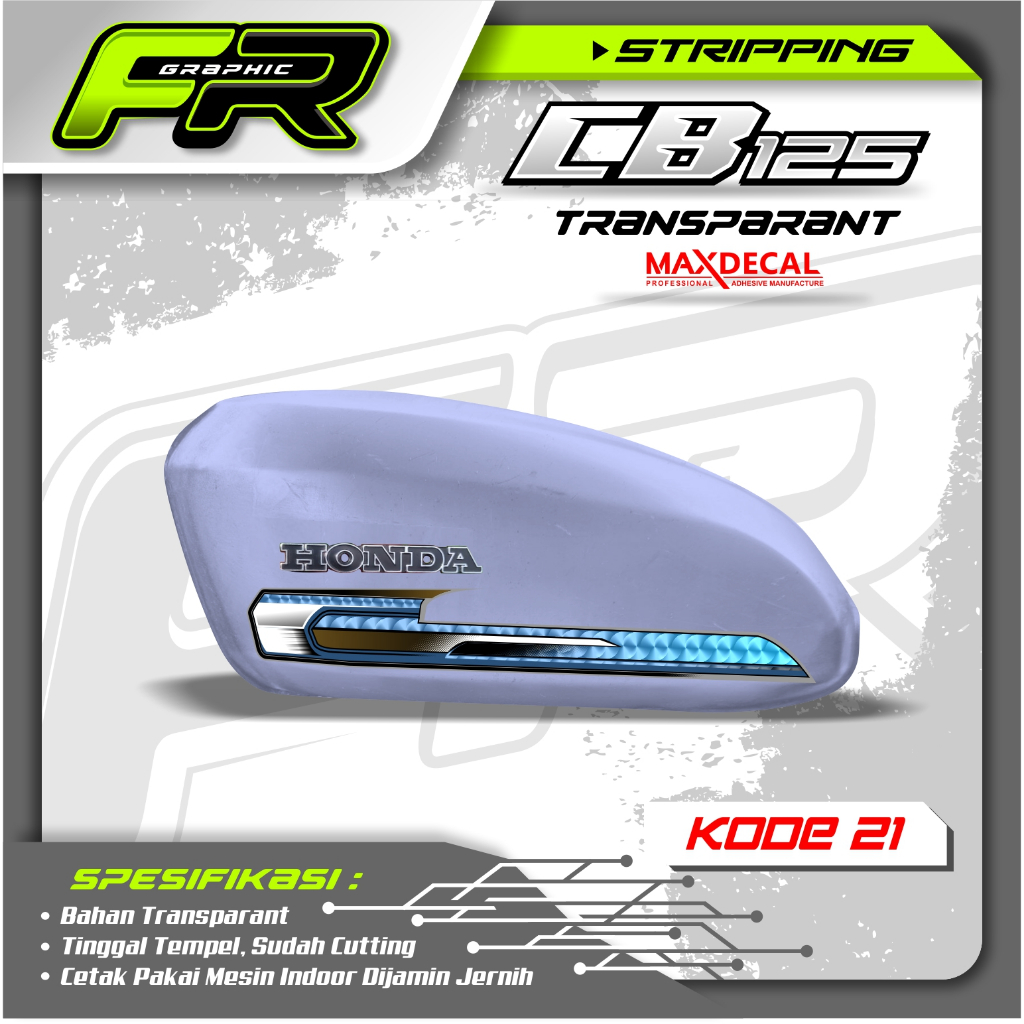 STIKER TANGKI CB POLOS CB BATIK STRIPING CB 125 CB 100 CB GLATIK  KODE 21