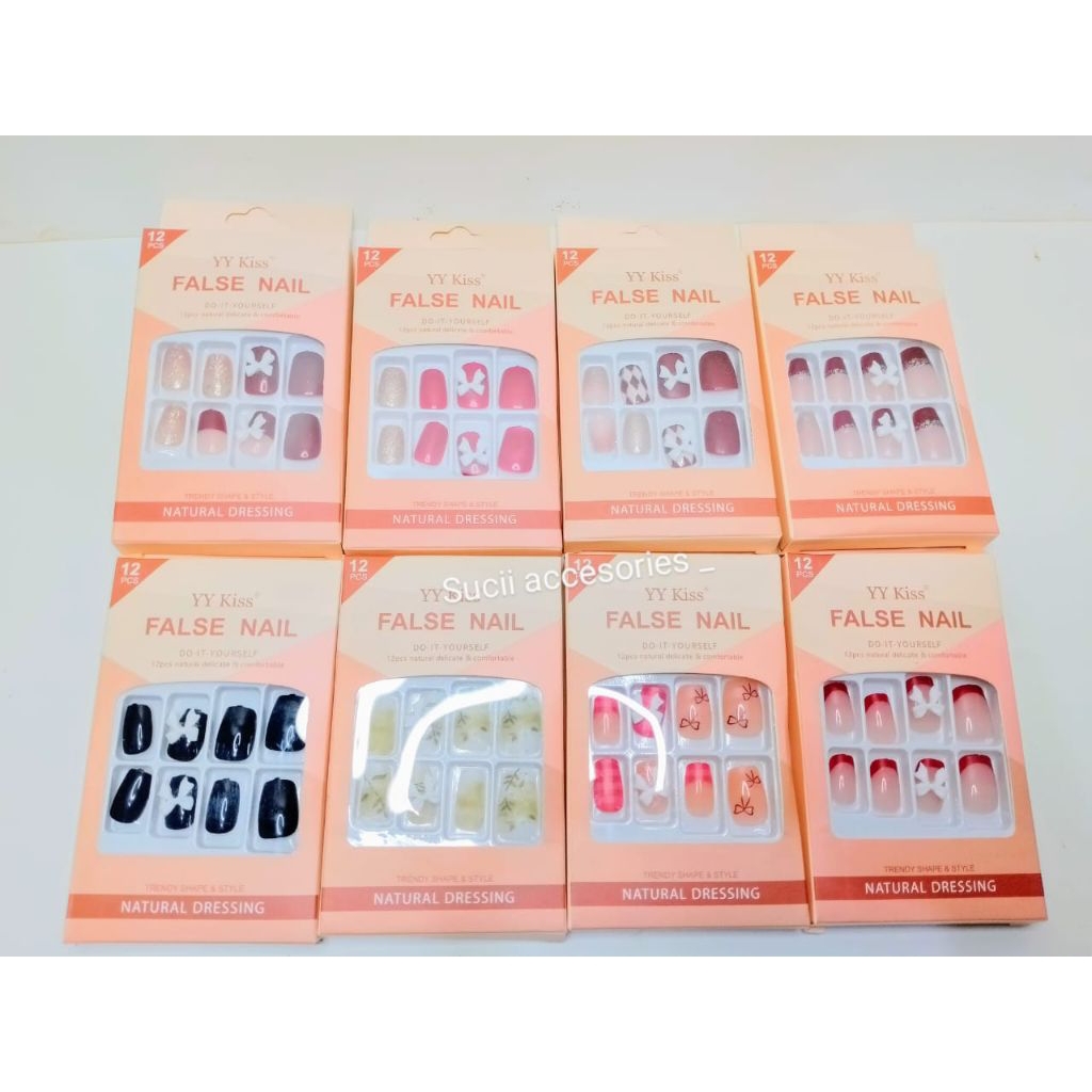 kuku Palsu Dewasa (12Box) / Kuku palsu Anak-anak / Kuku Palsu Motif / kuku palsu motif timbul