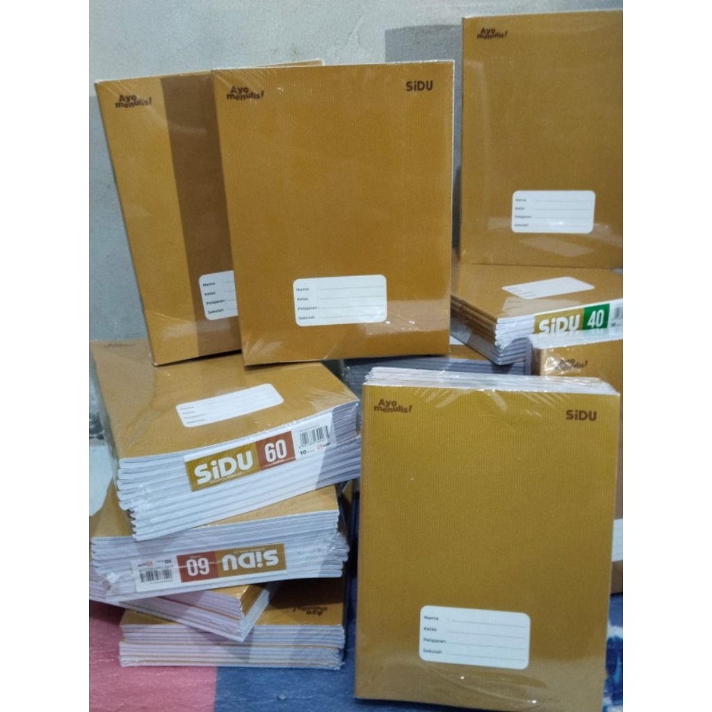 

1 Pac (10 Buku) Buku Sidu sampul Coklat / Buku Paperus 40 lembar