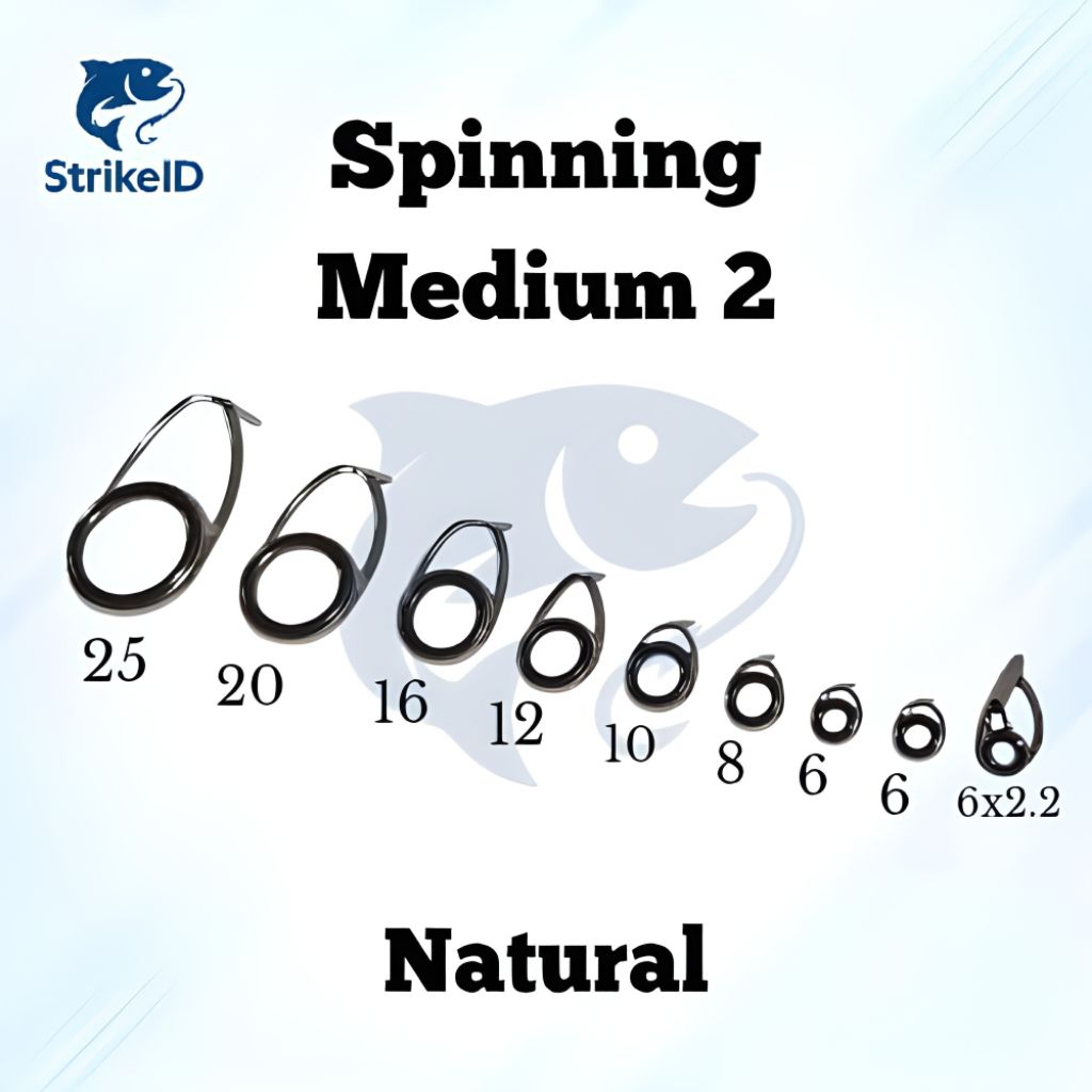 1 set Ring Joran Pancing SPINNING MEDIUM 2 NATURAL / Ring joran / Guide Ring lengkap