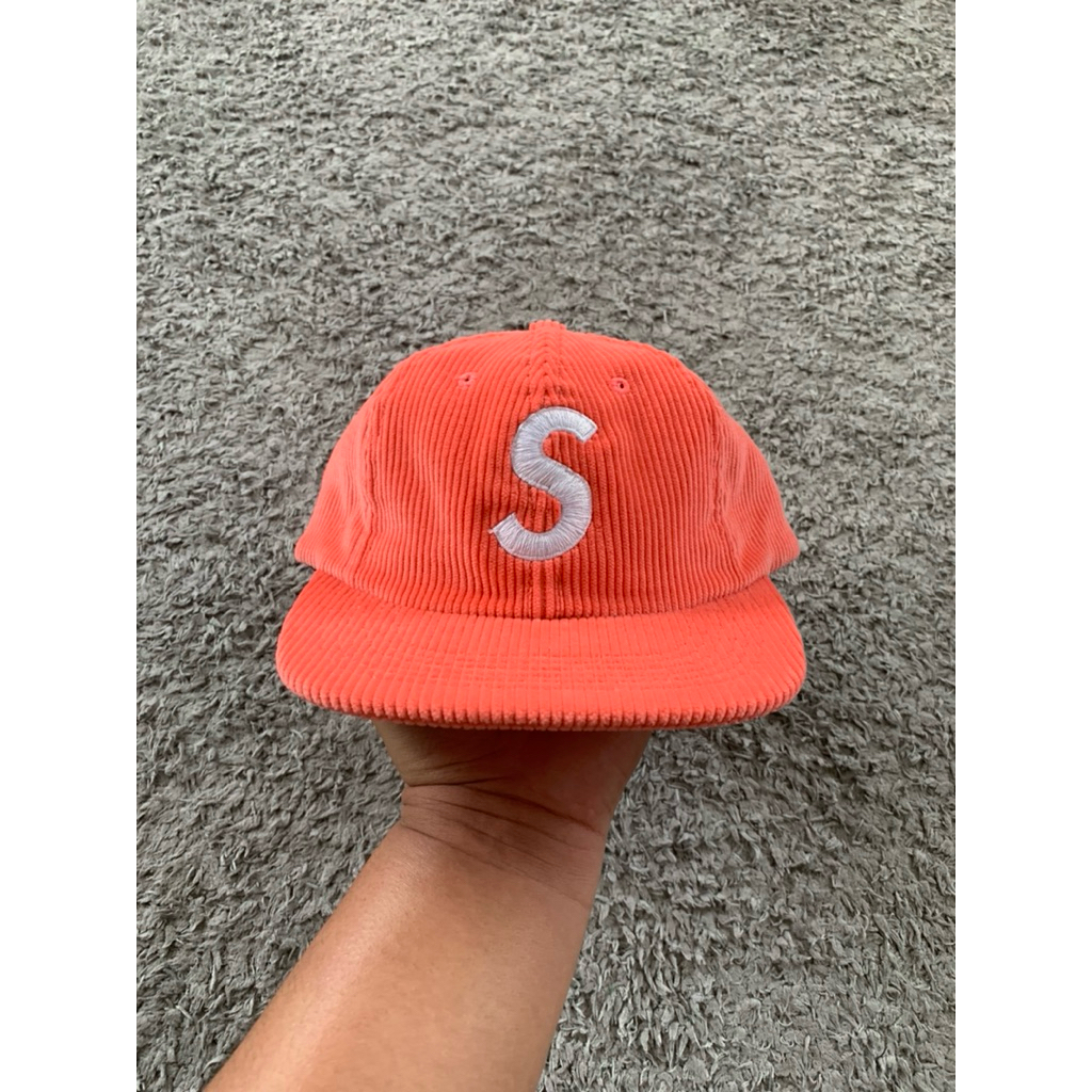 supreme s logo corduroy cap