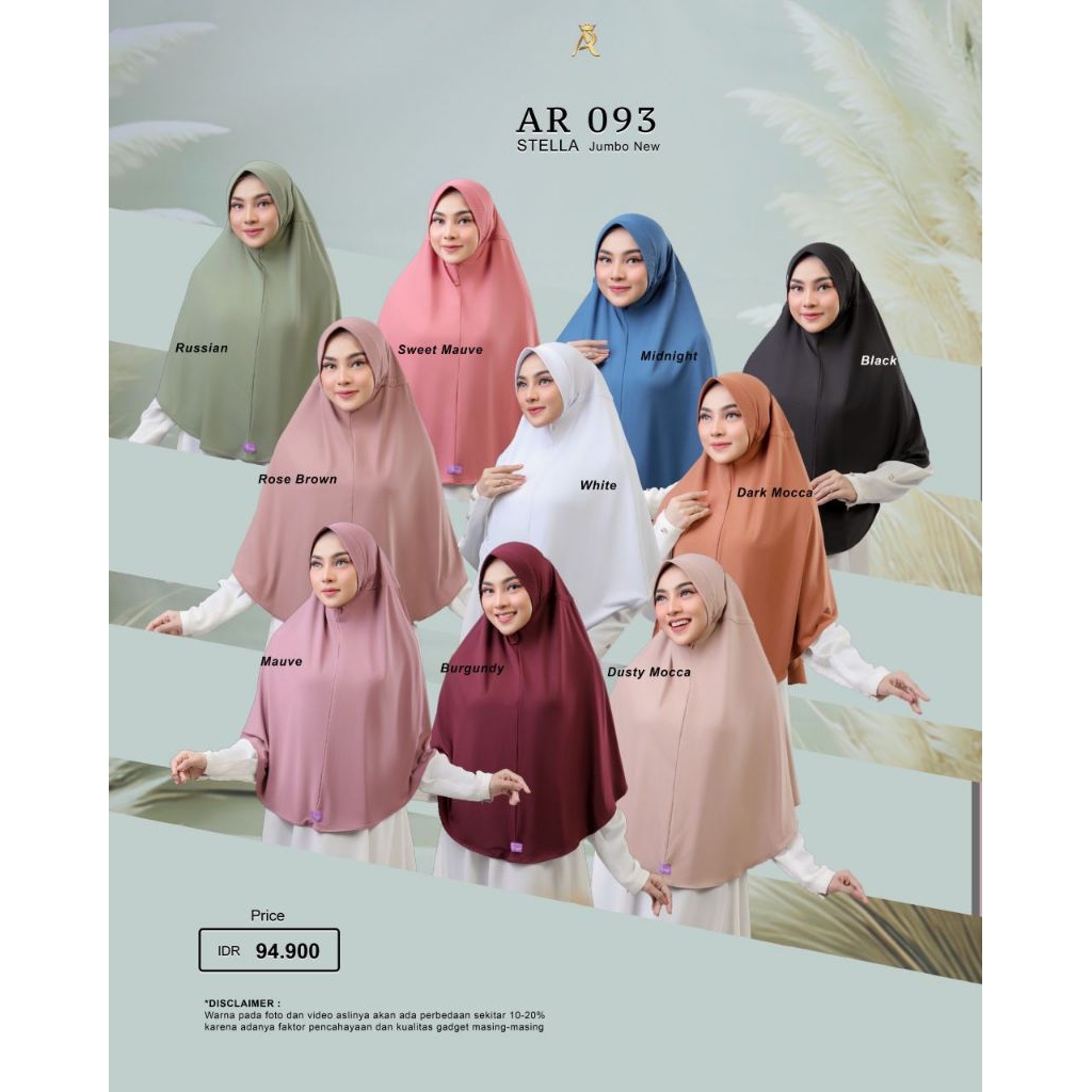 Kerudung Instan Tali Serut Belakang - Hijab Simple Elegan - AR 093 Jumbo Ar Rafi - Hijab Syar'i Keki