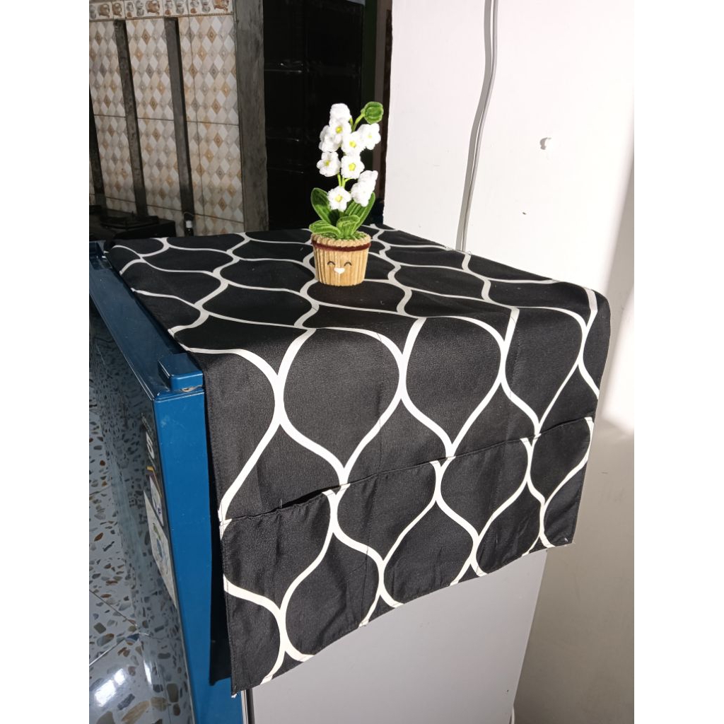 TAPLAK KULKAS KAIN KATUN COVER KULKAS KAIN KATUN TAPLAK KULKAS MOTIF