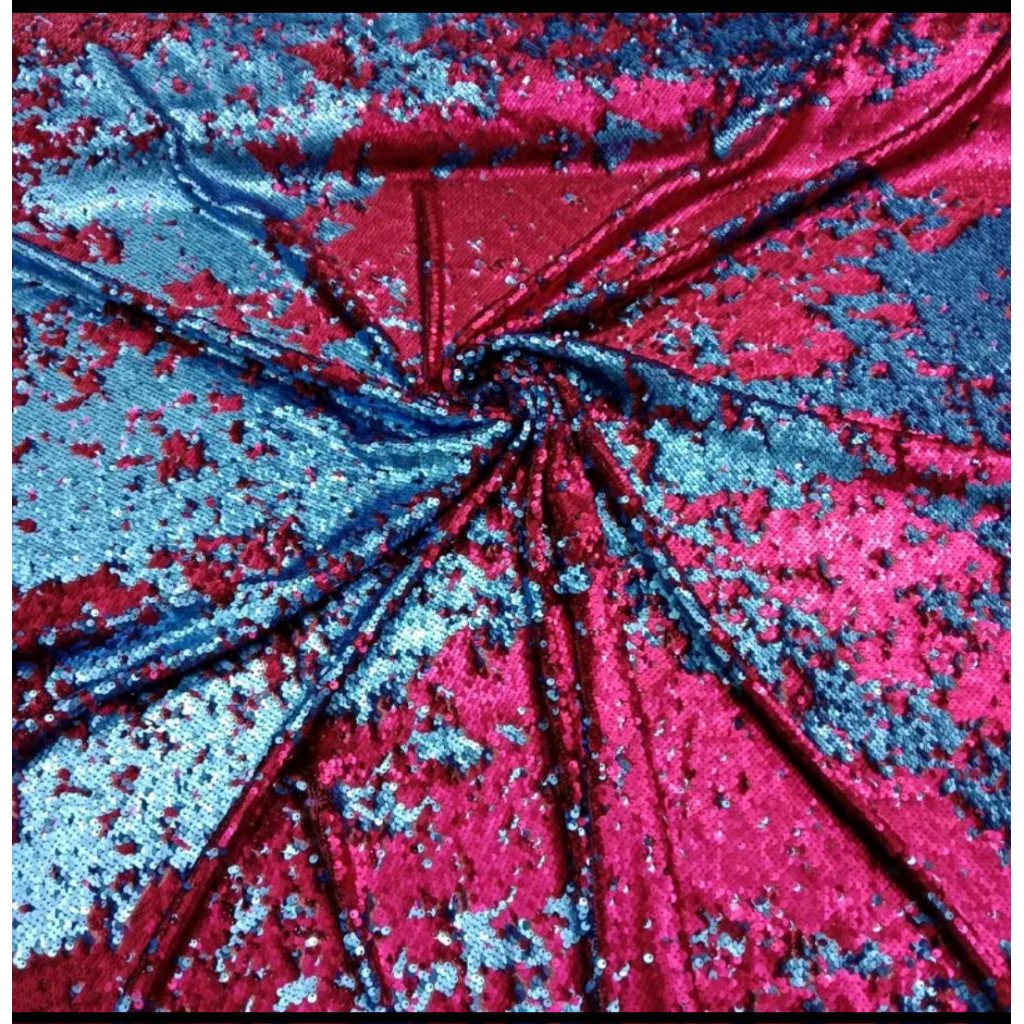 BAHAN/ KAIN TILLE SEQUIN BOLAK BALIK/SEQUIN PELANGI PREMIUM