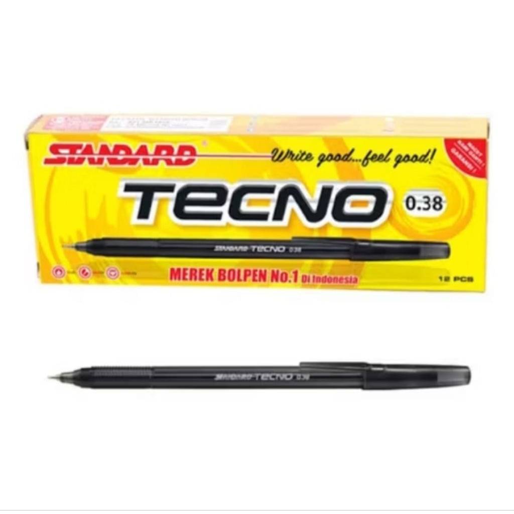 

Pulpen Standard Tecno 0.38mm 1 lusin