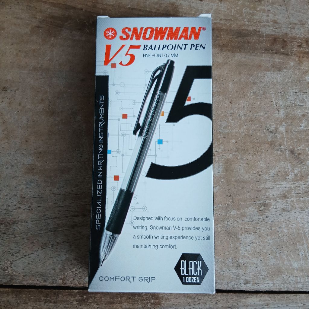 

PULPEN SNOWMAN V5 1 Pak 12 Pcs - BALLPOINT PEN 0,77 mm