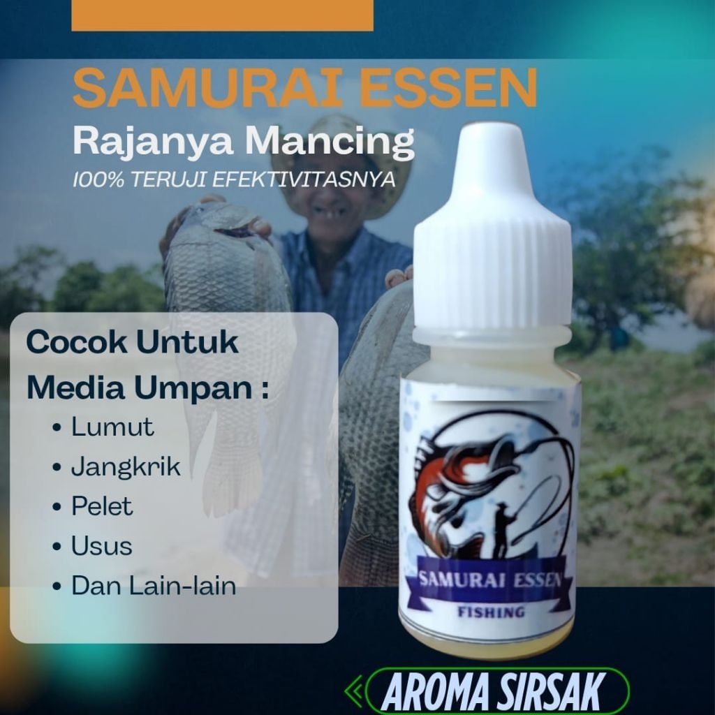 SAMURAI ESSEN  (15 ML) Aroma SIRSAT Esen ikan patin Nila Liar mujaer mas lele  super babon Media cam