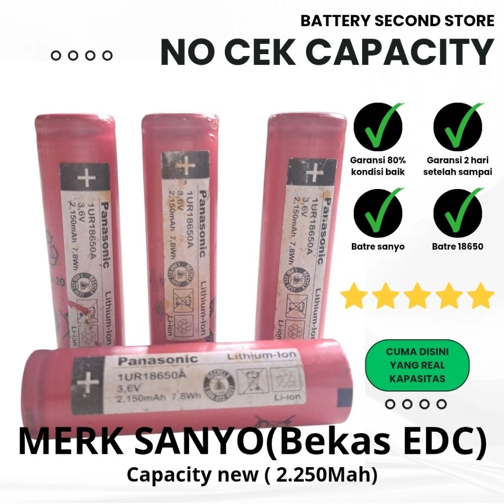 BATRE 18650 MERK SANYO (BEKAS)