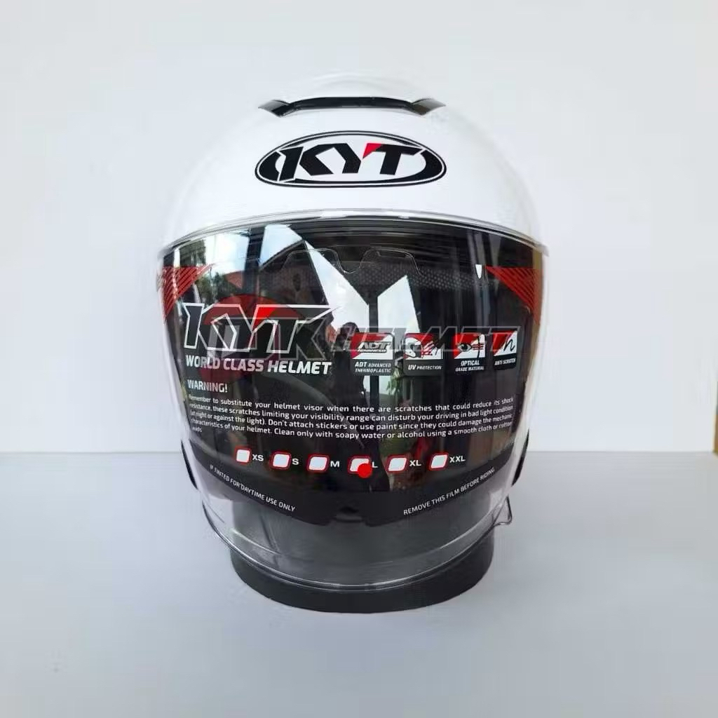 HELM KYT KYOTO WARNA PUTIH SOLID TERMURAH TERLARIS MIRIP ASLI 100% SNI FREE STIKER
