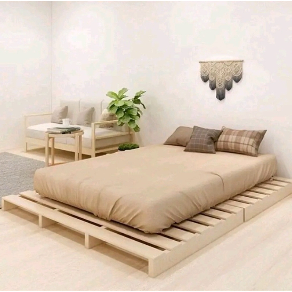 DIPAN KASUR MINIMALIS ALAS LANTAI TEMPAT TIDUR KAYU LESEHAN Furniture Ranjang Sandaran