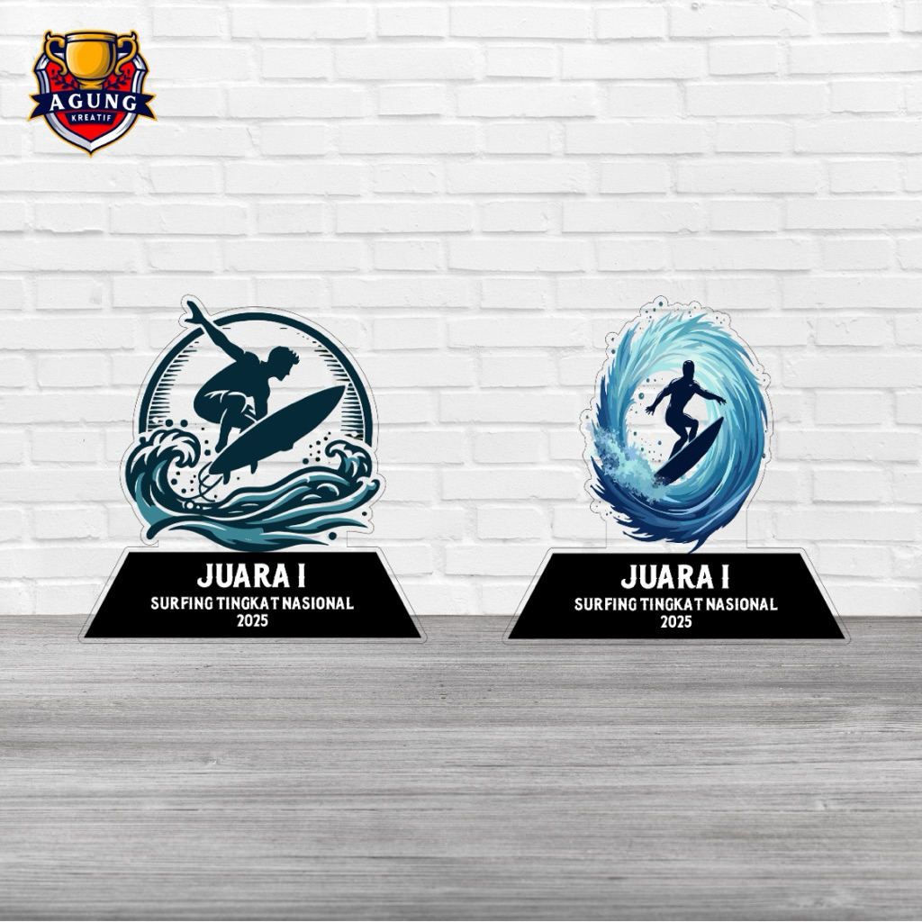 Piala Selancar Akrilik | Plakat Lomba Selancar | Trophy Surfing Akrilik