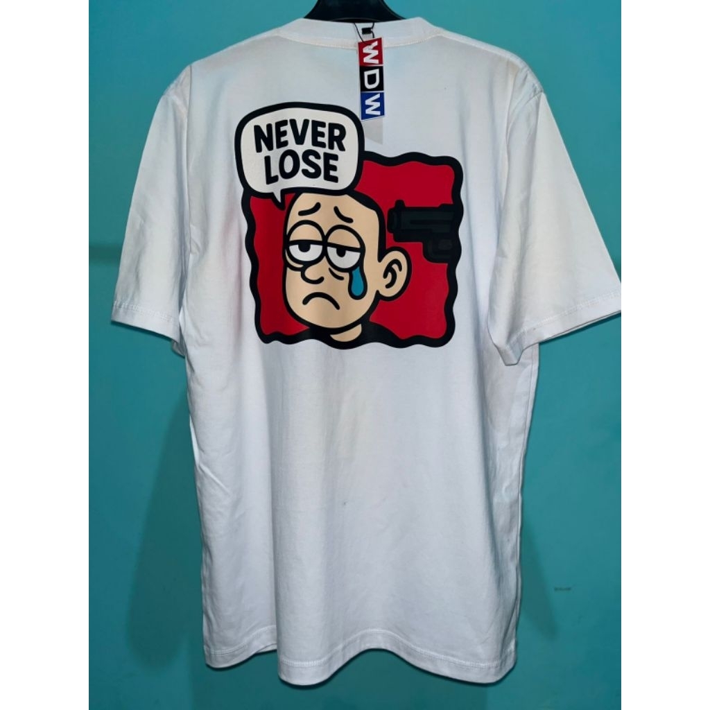 Tshirt WDW NEVER LOSE | T-shirt reguler | Kaos Lengan pendek | Baju Pria Wanita | Kaos Gambar Lucu
