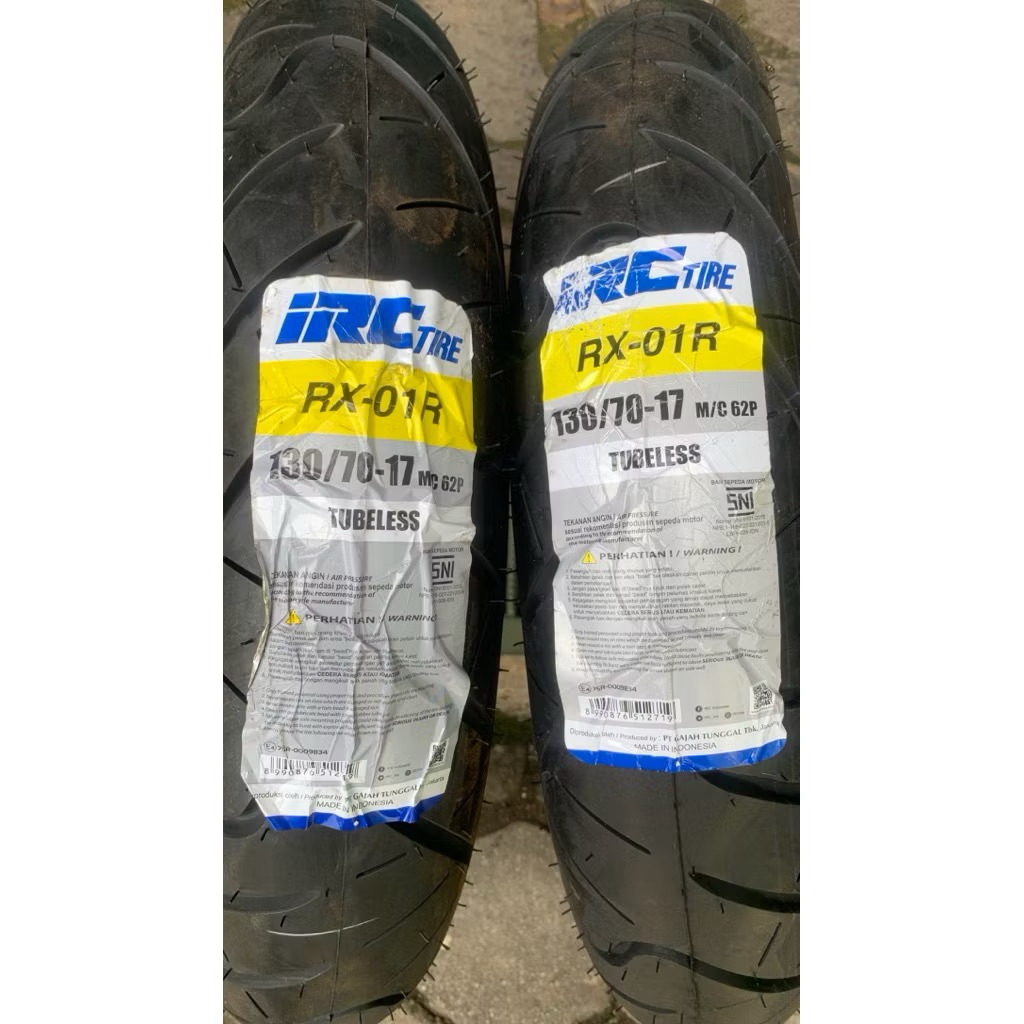 BAN LUAR IRC RX-01R (130/70-17) TUBELESS. BAN BELAKANG VIXION, CBR, DLL