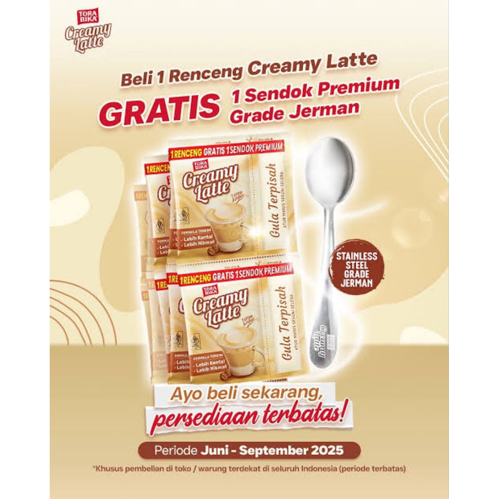

Torabika Ceramy Latte 1 Renceng Free 1 Sendok PREMIUM