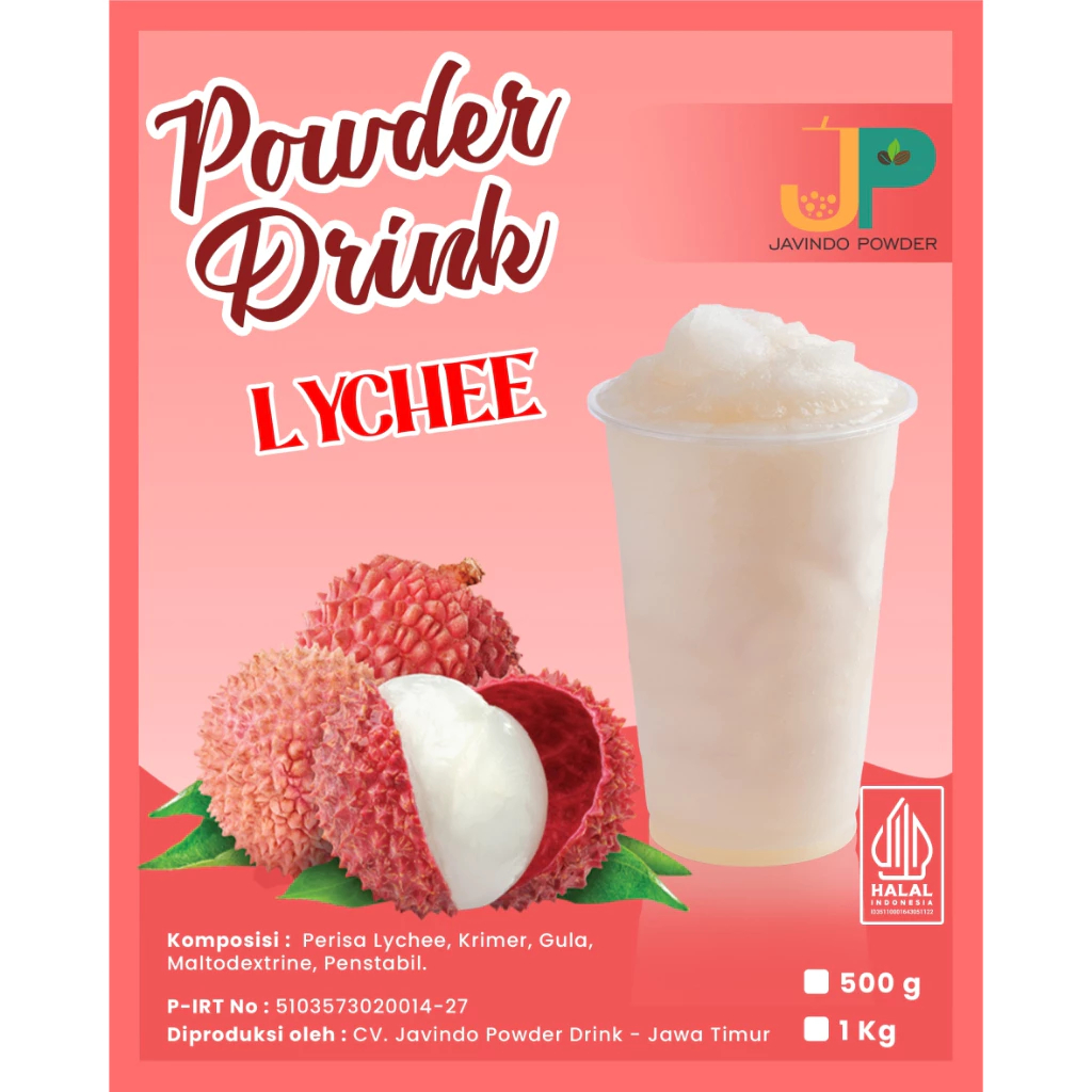

JAVINDO Bubuk Minuman Rasa Lychee / Leci 1Kg / 1 Kg Reguler - Javindo Powder