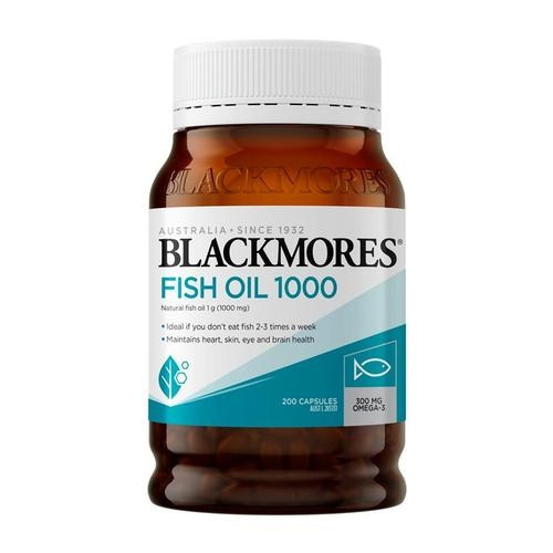 Blackmores Fish Oil 1000 mg Omega 3 Black Mores 1000mg Omega3 200 caps