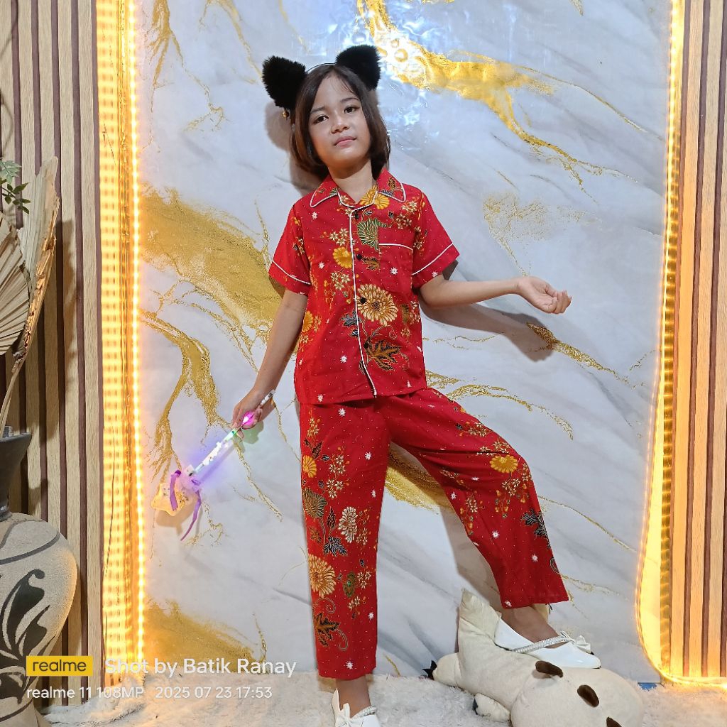 setelan piyama batik anak cewek cowok/baju tidur anak cewek cowok