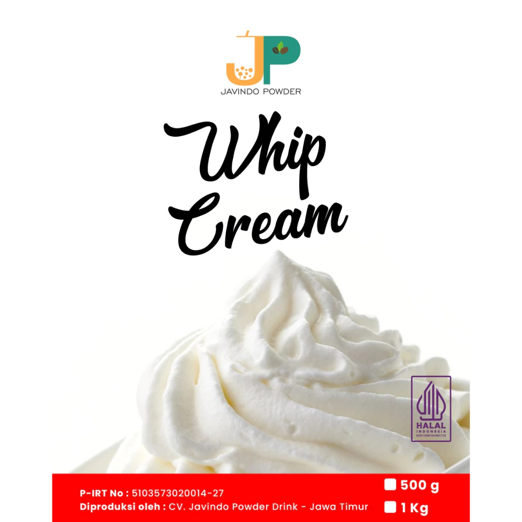 

JAVINDO Bubuk Whip Cream / Whipping Cream / Whipped Cream 1Kg / 1 Kg - Javindo Powder