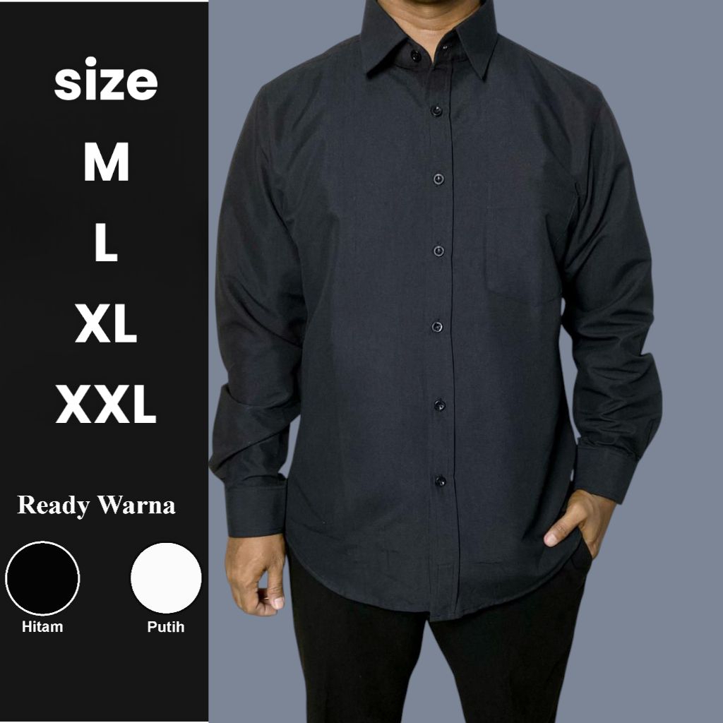 Kemeja Hitam Pria Lengan Panjang Kemeja Hitam Polos Pria Kemeja Putih Polos Lengan Panjang