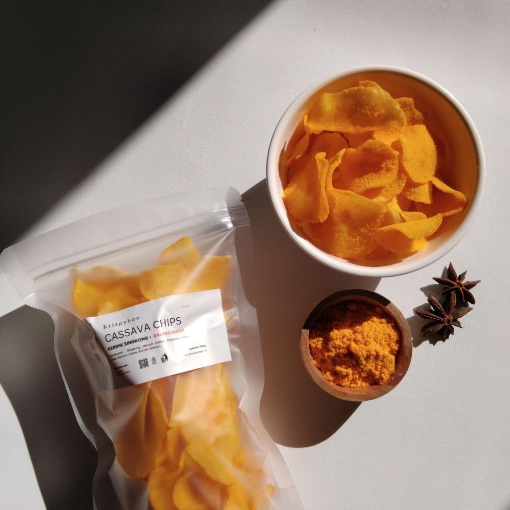 

Krispyboo - Camilan Snack Keripik Singkong Premium | Balado Pedas - Spicy Balado
