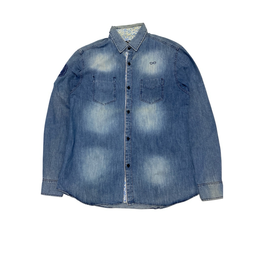Kemeja  Pria  denim Superdry Original Denim Shirt - Japan Spirit Series (M) preloved