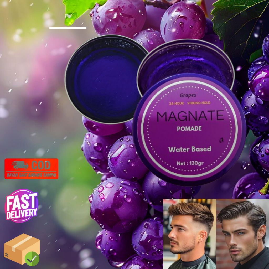(130Gr) Magnate Pomade Hair Wax Waterbased Aroma Anggur