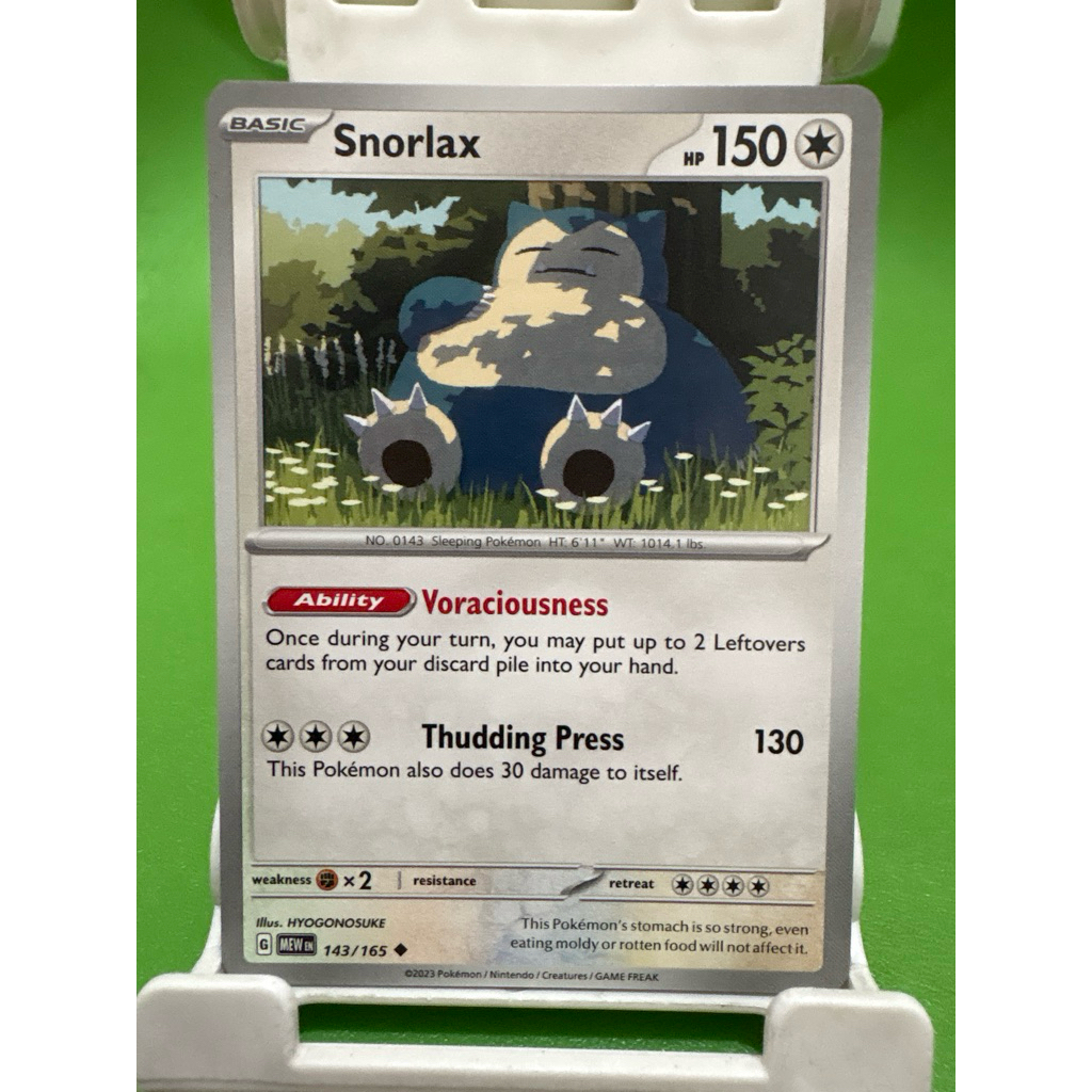 kartu pokemon original common snorlax mew 143/165