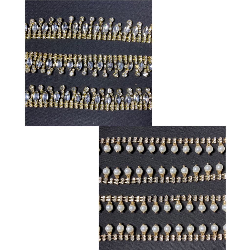 @10CM PAYET RANGKAI BESI DIAMON & MUTIARA JUNTAI GOLD