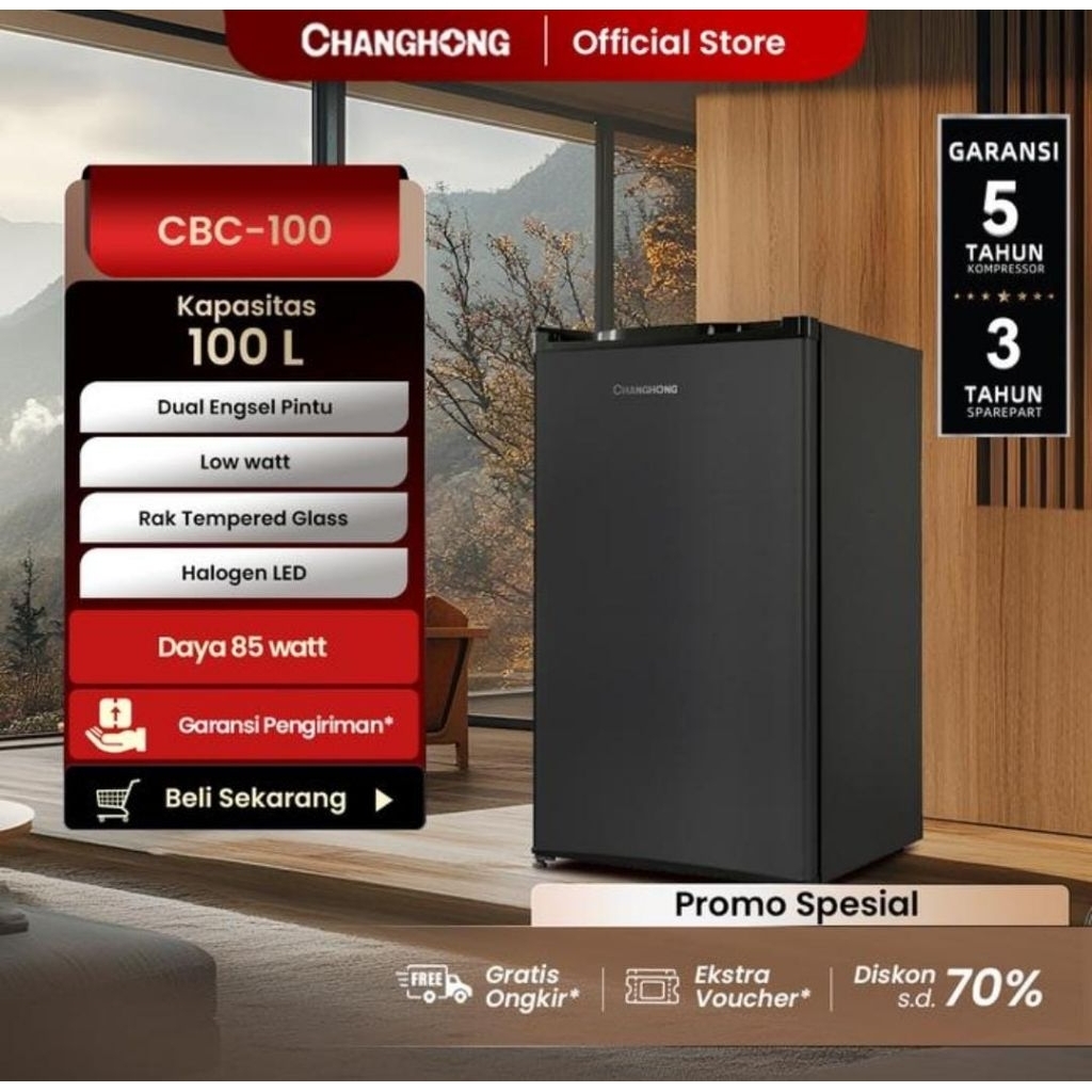 KULKAS CHANGHONG 1 PINTU CBC100