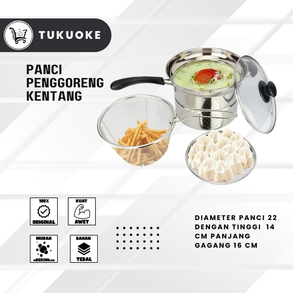 PANCI KENTANG 3 IN1 PANCI MIE KUKUS REBUS GORENG / PANCI PENGGORENG KENTANG / PANCI MIE ANEKA CRISPY