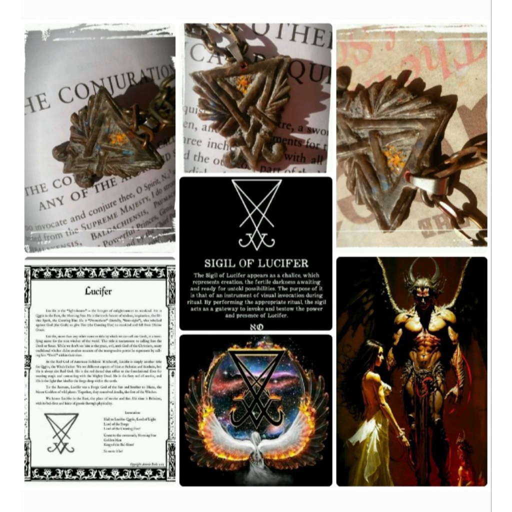 Mitologi Aksesoris Kalung Liontin Batu Etnik Lucifer Wisdom Unveited Embrace The Light of Lucifer Ch