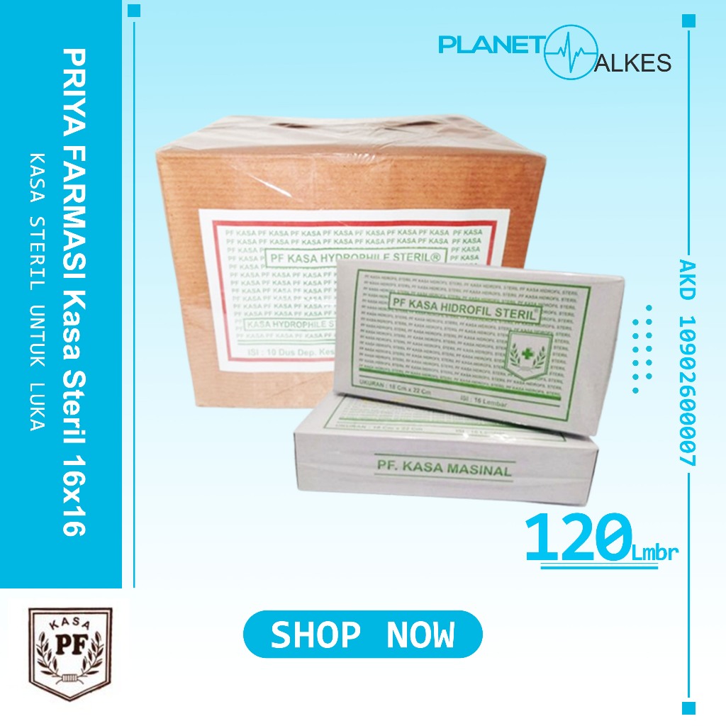 Kasa Steril 16x16 cm PRIYA FARMASI PF Kasa Hidrofile Steril 120 Lembar