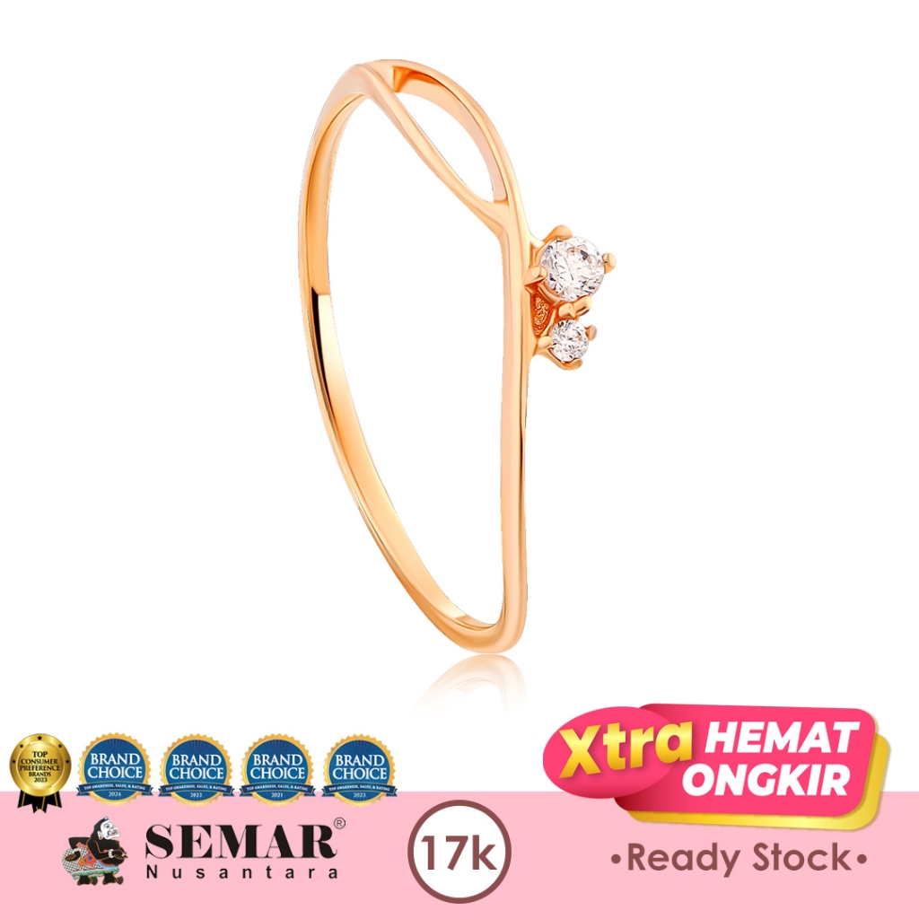 Cincin Emas Azura Rose Gold 17K Semar Nusantara