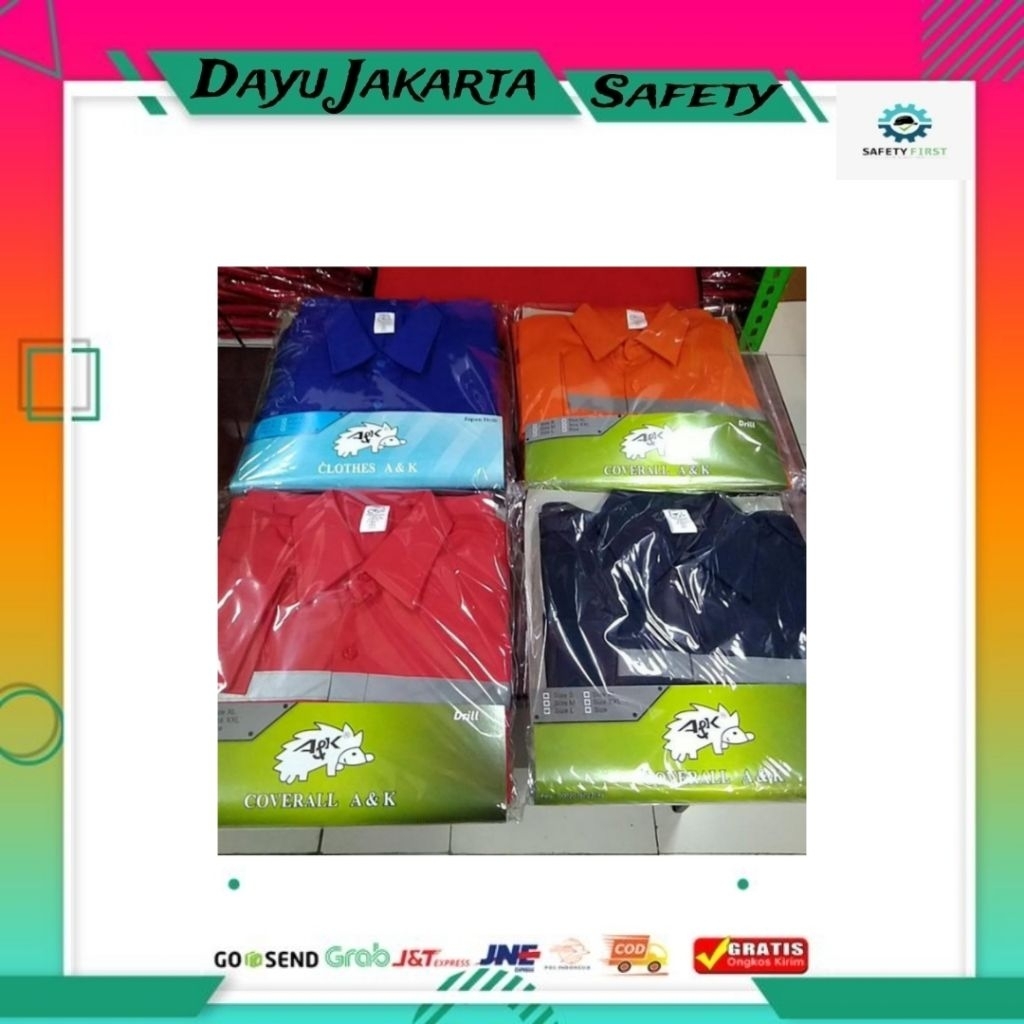 Wearpack Coverall A&k bahan Japan drill/wearpack Coverall kerja Japan drill