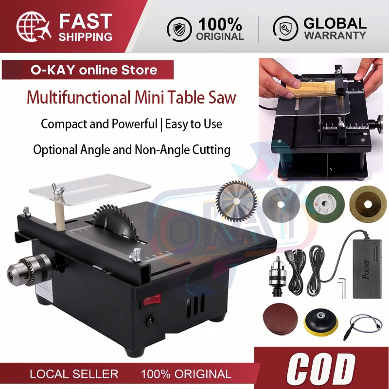 Gergaji Meja Multifungsi, Mesin Pemotong Mini, Pisau Gergaji 35MM, Penyesuaian Sudut, Untuk Kayu, Pl