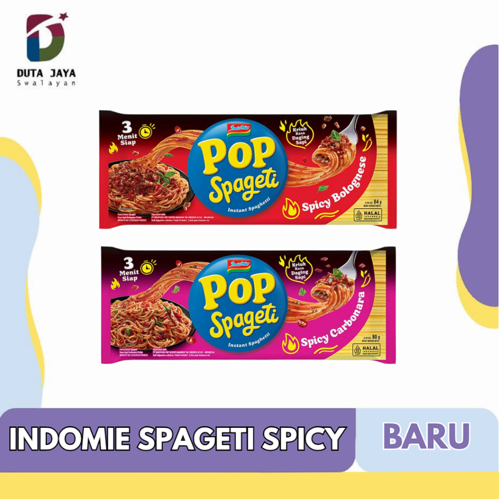 

Indomie Pop Spageti Spicy Bolognese 84gr - Carbonara 80gr