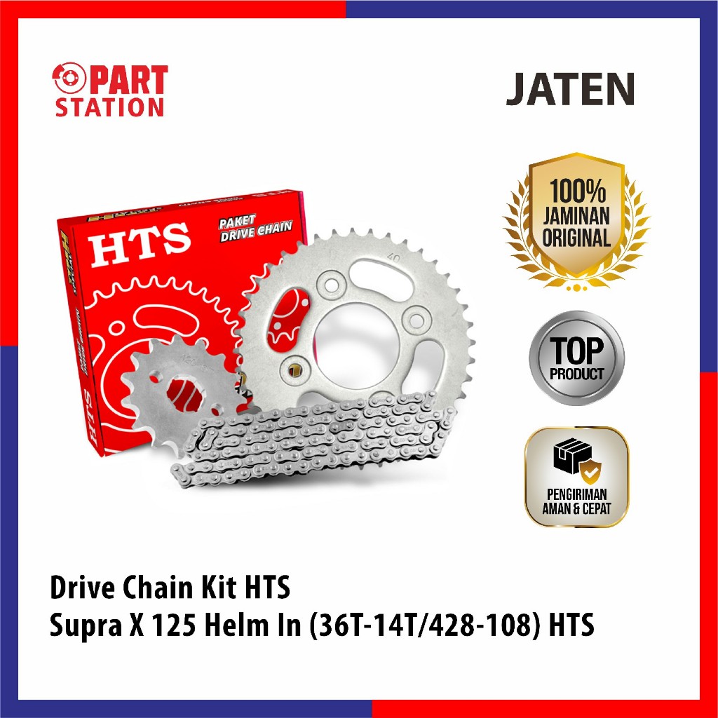 HTS DRIVE CHAIN KIT/GEAR PAKET SUPRA X 125 HELM IN (36T-14T/428-108)
