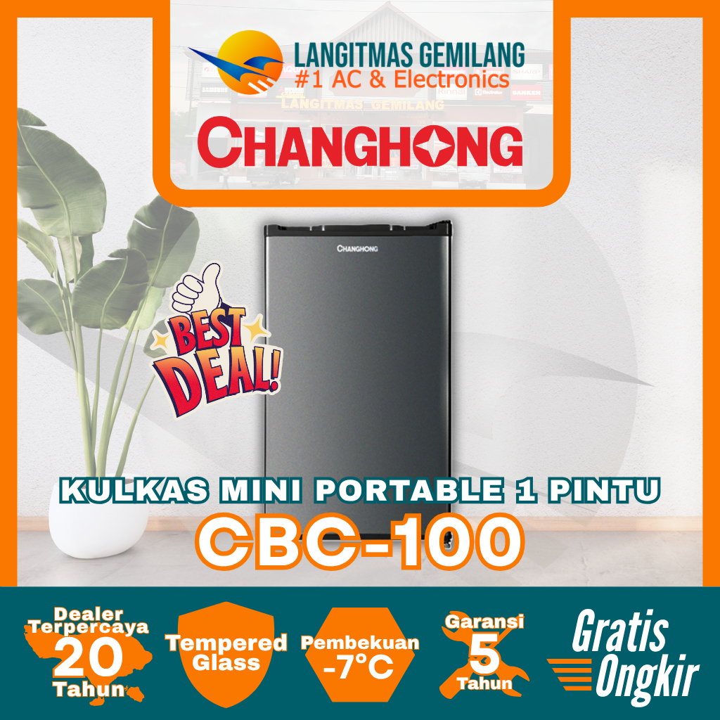 CHANGHONG KULKAS Mini Portable 1 Pintu CBC-100