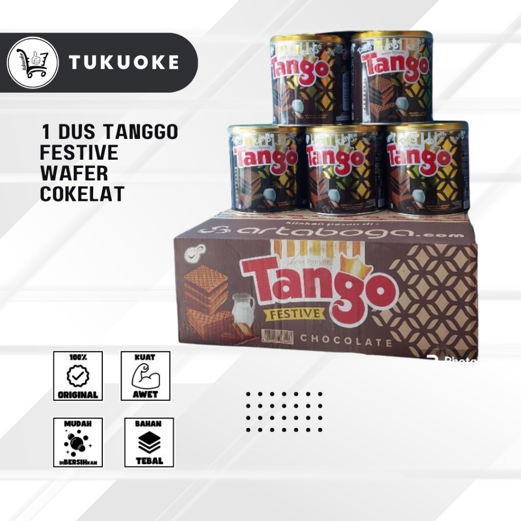 

[1 DUS ISI 6 KALENG] TANGO FESTIVE WAFER COKELAT @240GR