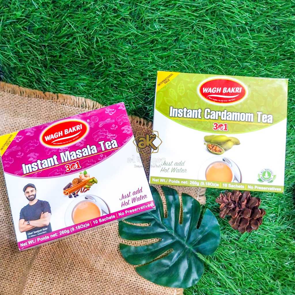 

Wagh Bakri Instant Masala Tea / Cardamom Tea Unsweetened 140GR / Karak Chai India Rempah / Tanpa Pemanis Tambahan