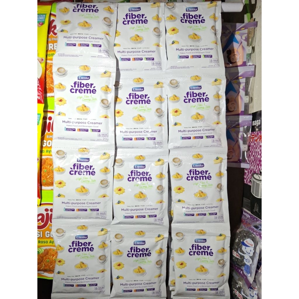 

Fiber Creme Ellenka 1 Renteng (Isi 10 pcs) | Pengganti Santan Cair | Fiber Creme | Cremer/Krimer | Ukuran 20 gr