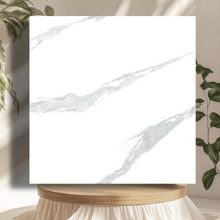 Keramik Lantai 40x40 Arwana 6616 White (Motif Leres Abu-abu) - Keramik Lantai Kamar / Dapur