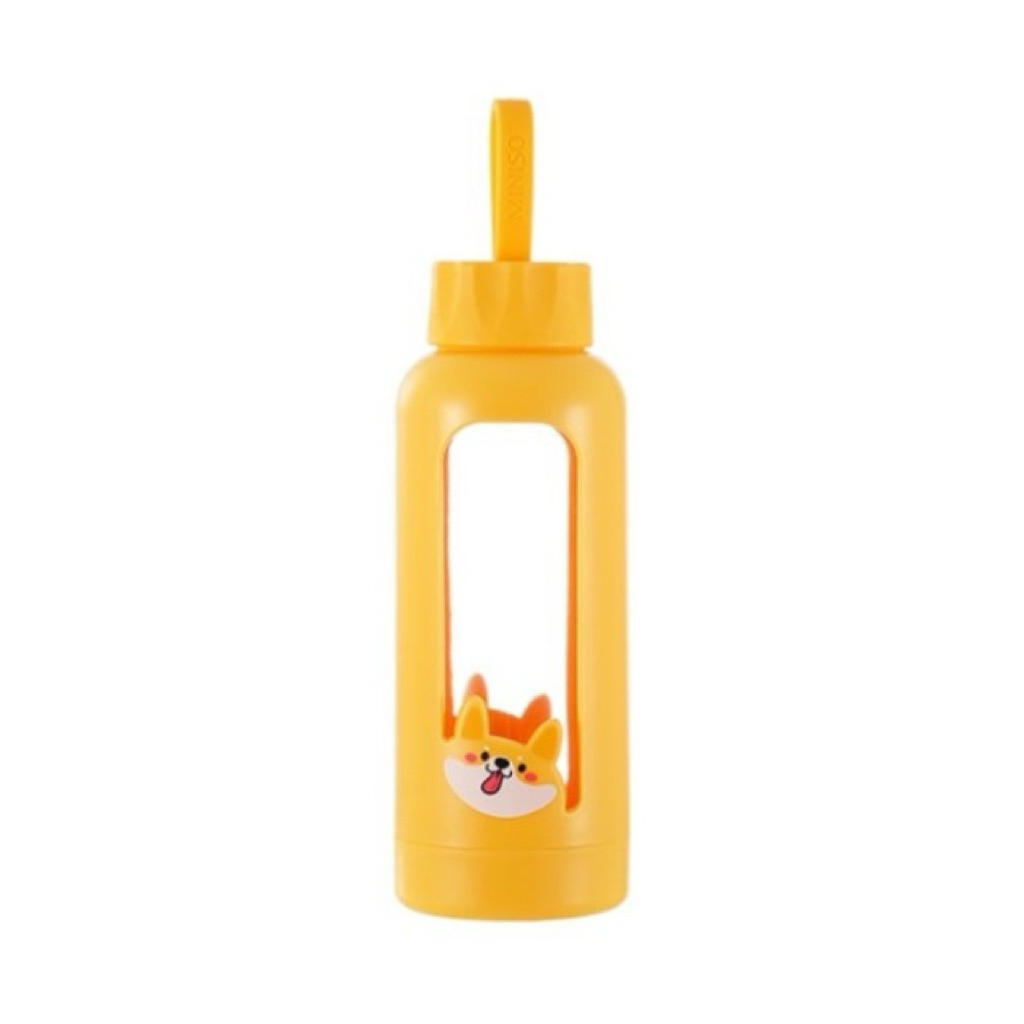 MINISO SHIBA GLASS BOTTLE BOTOL KACA 300ml LUCU BOTOL MINUM