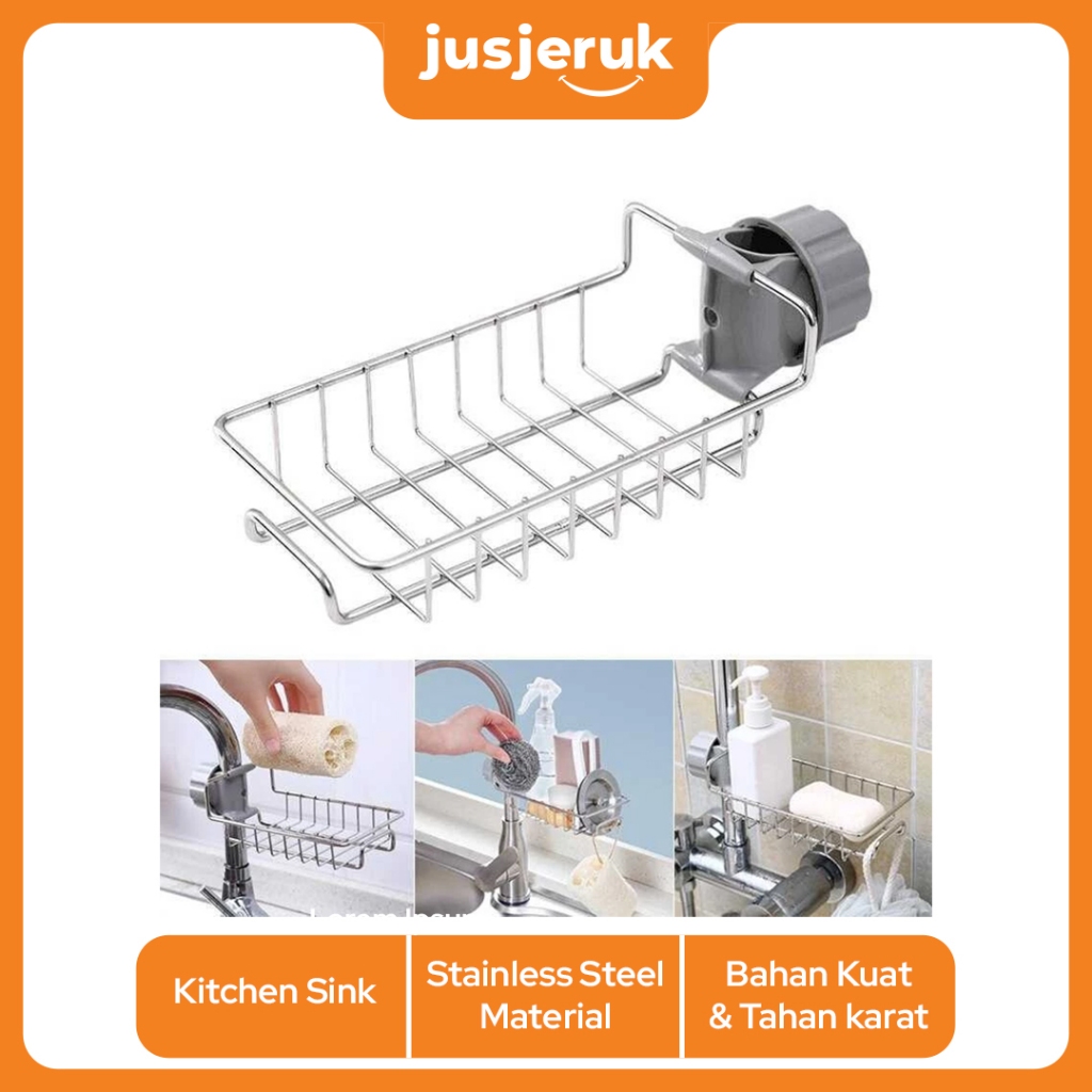 Rak Praktis Tempat Sabun Cuci Piring Stainless Peralatan Dapur Kitchen