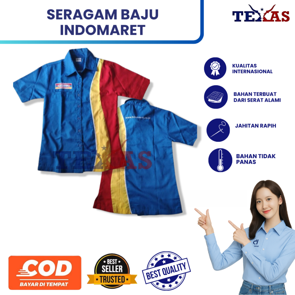 Baju Indomaret Cowok | Baju Kerja Indomaret | Baju Kerja Cowok |Kemeja Indomaret|Seragam Kerja Cowok
