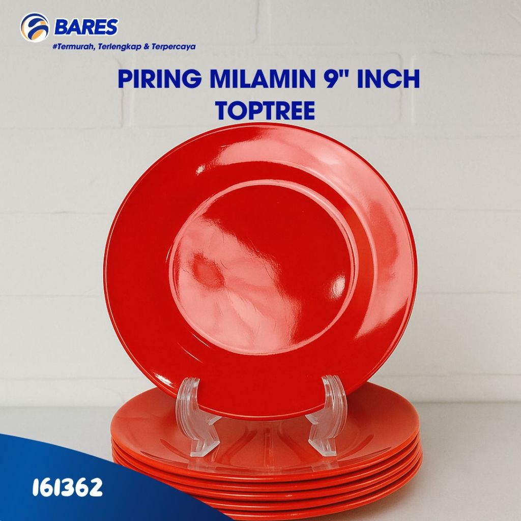 [12 PCS] PIRING 22 CM Melamin | Piring Melamin HALUS TOPTREE | Piring Makan Melamin