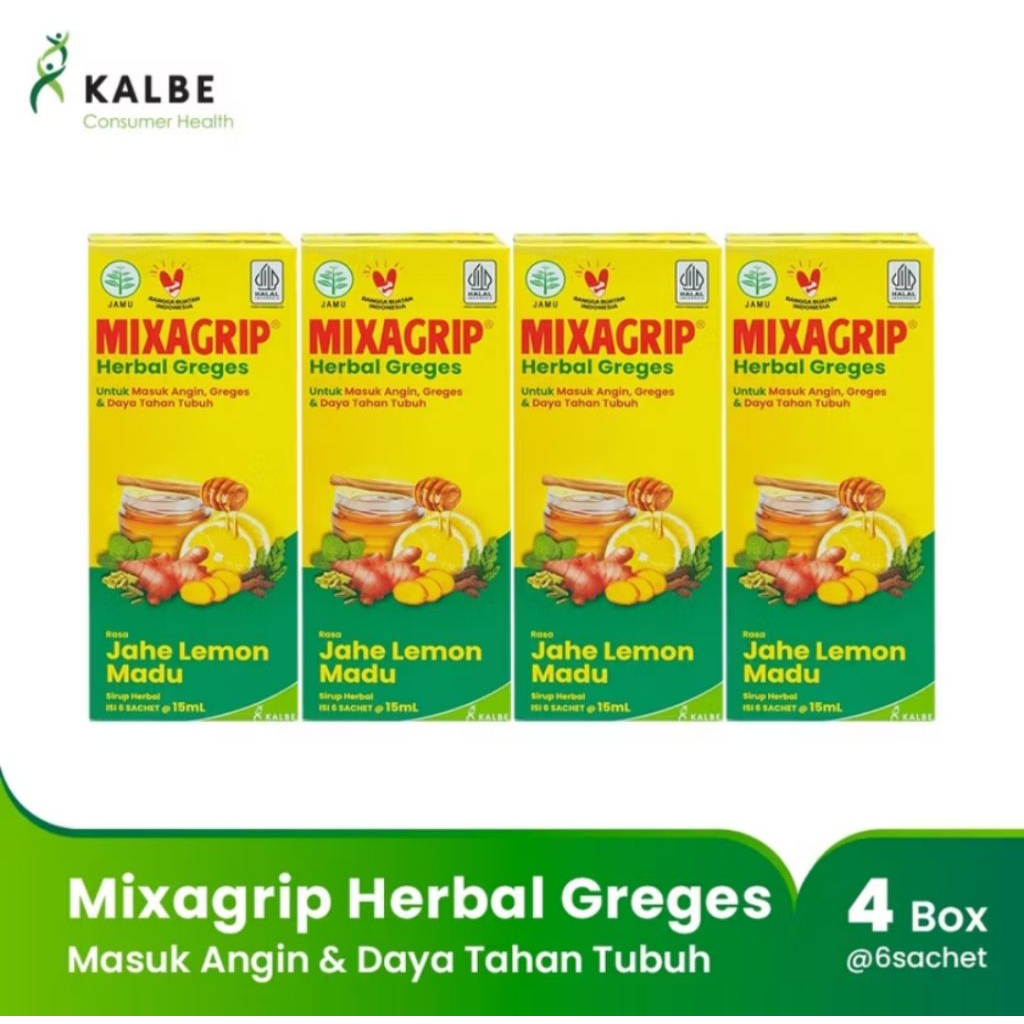 

Mixagrip Herbal Greges 4box Isi 24sachet