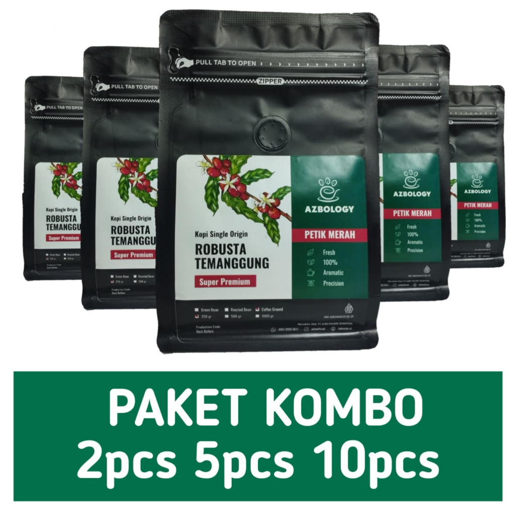 

SPESIAL PAKET PROMO!! AZBOLOGY Spesial Kopi Temanggung Super Premium | Kopi Robusta Bubuk (Coffe Ground) 250 gram Mafazamart123